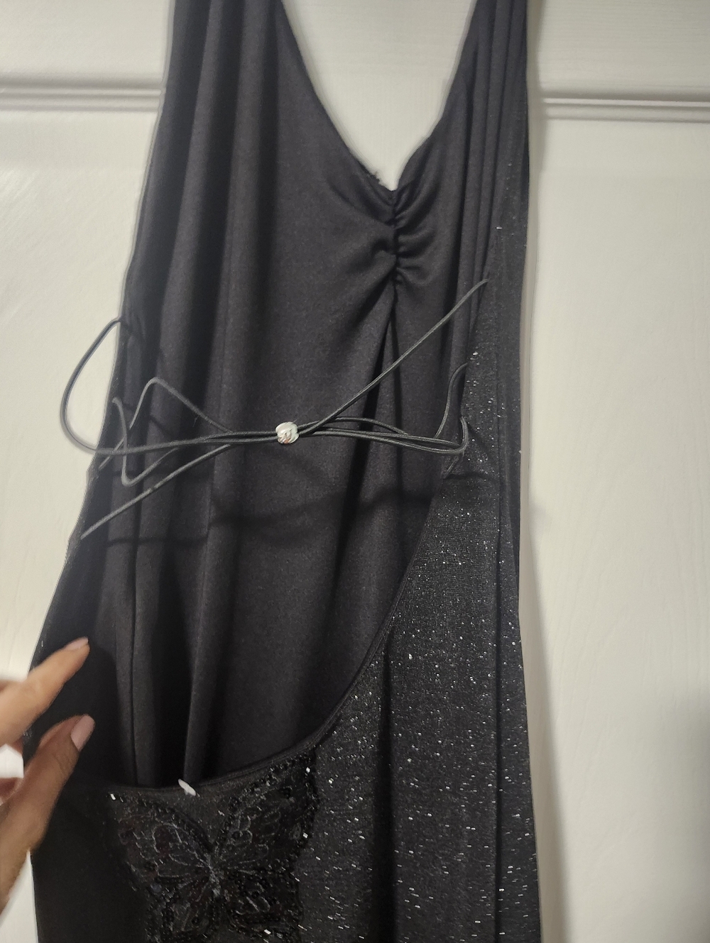 TIGER MIST ASTORIA Black Open-Back Halter Evening Dress with Butterfly Detail S - Picture 13 of 16
